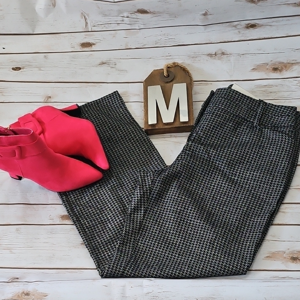 Cato Black and Gray Houndstooth Wide Leg Trousers NWT